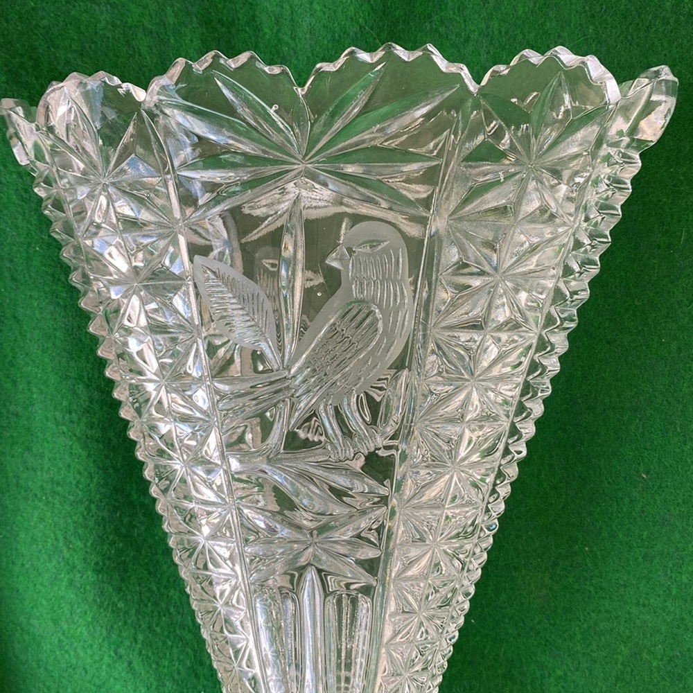Hofbauer Byrds Cut Glass Flower Vase Vintage ‘60’s - Picture 3 of 8